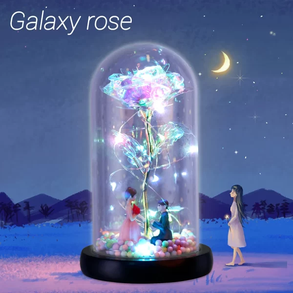 VIP link for New Wishing Girl Galaxy Rose In Flask LED Flashing Flowers Valentine's Day Gift - Image 2