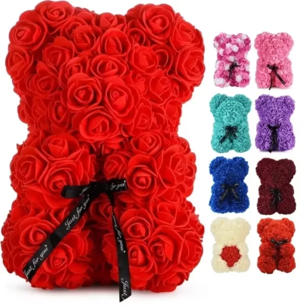 Artificial Flower Eternal Rose Teddy Bear for Mom Mother's Day Birthday Valentine's Day Anniversary Gifts & Decor Miniatures - Image 2