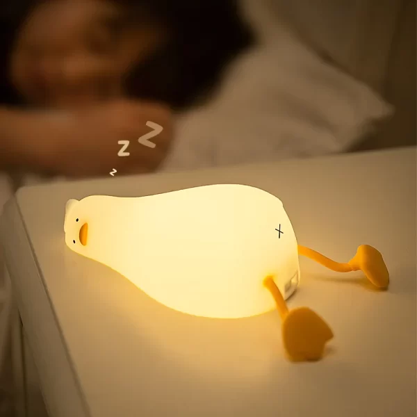 3Gears Timing Slap Control Cute Goose Silicone Night Light USB Rechargeable Table Bedside Lamp with for Stress Relieving Kidstoy - Image 2