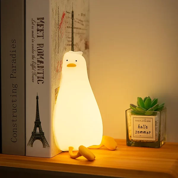 3Gears Timing Slap Control Cute Goose Silicone Night Light USB Rechargeable Table Bedside Lamp with for Stress Relieving Kidstoy - Image 3