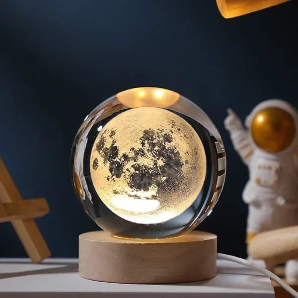 NEW 6cm 3D Crystal Ball Planet Night Light Laser Engraved Solar System Globe Astronomy Festival Gifts Home Desktop Decoration - Image 4